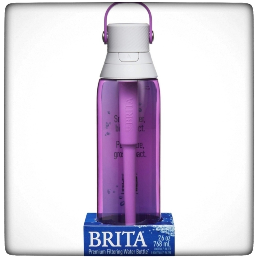 Brita 26 Ounce Premium Filtering Water Bottle with Filter - BPA Free - Orchid